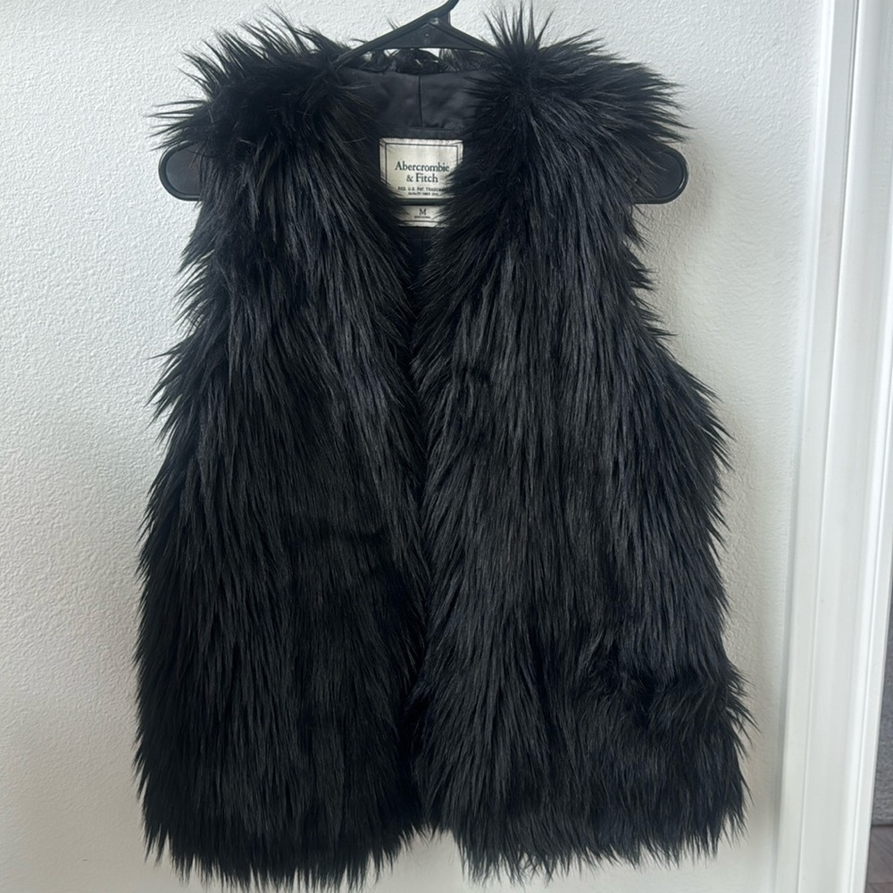 Black fur vest